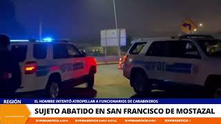 Delincuente muere abatido por Carabineros tras intentar atropellarlos en Mostazal [upl. by Minnie]