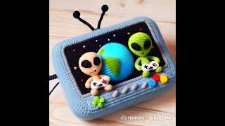 Aliens playing games with Earth  Amigurumi animation with AI [upl. by Ervine]