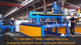 PU Sandwich Panel Cutting Machine Commissioning in Progress Sandwich Panel Flying Saw Cutter [upl. by Whale]