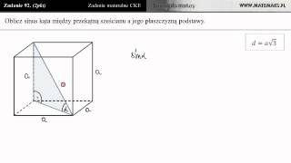 Zad 92 Sześcian  przekątna trening do matury [upl. by Nelle]