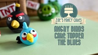 Fondant Angry birds Blue Angry birds cake topper how to make [upl. by Ytomit601]