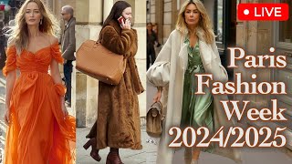 🇫🇷 PARIS FASHION WEEK 20242025 What are people wearing in Paris Parisian outfits Streetstyle [upl. by Labotsirc]