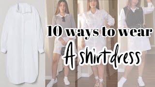 10 Ways to Style a Basic Shirt Dress ⎸Capsule Closet [upl. by Wehttam]