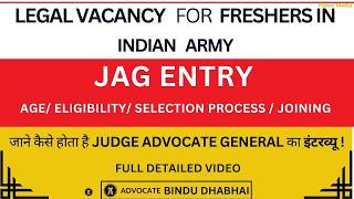 Legal Vacancy in Army JAG 2024  Judge Advocate General  JAG 35 Notification   SSB Interview [upl. by Kcira]