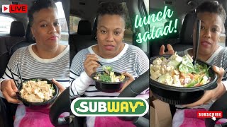 RAINY DAY IN NC  SUBWAY GRILLED CHICKEN SALAD  HEY YALL [upl. by Ahsienod]