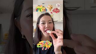 Mom’s eating show 👄 ASMR Eating show ✨ Emoticon candy snacks candy asmreatingshow sweets [upl. by Evans504]