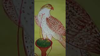 Falcon on a bird rest history of Indian art short video [upl. by Dworman]