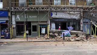 27 Jan 23 Partial Building Collapse amp Insecure Scaffolding Stoke Newington High St Hackney N16 [upl. by Reisinger]