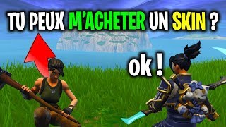 Jai demandé à des quotINCONNUSquot de MACHETER mon PREMIER Skin sur Fortnite [upl. by Hayyikaz]