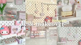 desk makeover 🍥 pinterest inspired decorating my desk [upl. by Aisats]