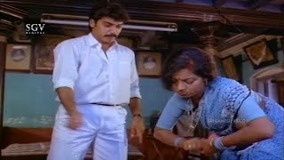 Shashikumar Consoling Wife Tara  Comedy Scene  Maneli Ili Beedeeli Huli Kannada Movie [upl. by Rumilly]