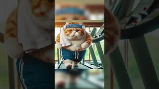 An overweight cat with sports😍🐾🐈💪🏻💪🏻😻 cat giantcat cute largecat aicat funny catlove [upl. by Nivrad]