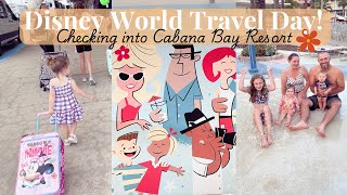 DAY 1  DISNEY TRAVEL DAY Checking in to Cabana Bay Resort  August 2024 Disney World Vlogs [upl. by Sordnaxela]