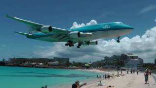 St Maarten KLM Boeing 747 landing 1080p [upl. by Kaylyn807]