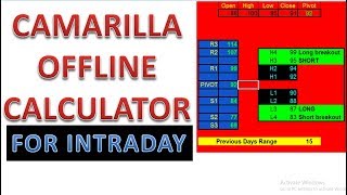 Camarilla offline calculator for intraday trading in share market and bitcoin excel file sheet XLS [upl. by Astraea]