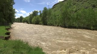 Absarokee homes submerged as flooding erodes Stillwater River banks [upl. by Jerrine157]