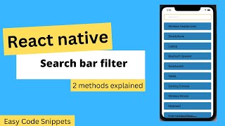 Lets build a Search Filter in React Native using Flatlist🔥 [upl. by Floro]