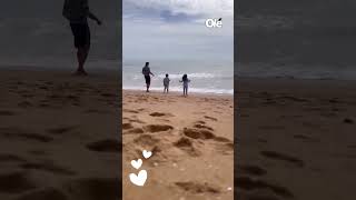 El Dibu Martínez disfrutando de la playa en familia 😍🏖️ [upl. by Ahsimat]