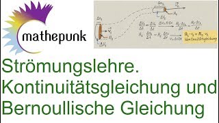 Strömungslehre Kontinuitätsgleichung und Bernoullische Gleichung [upl. by Annaiviv]