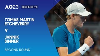 Tomas Martin Etcheverry v Jannik Sinner Highlights  Australian Open 2023 Second Round [upl. by Auhesoj103]