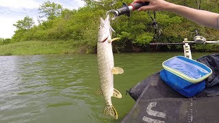 Pêche du brochet et de la perche en floattube n°1 en Ariege  GoPro HD [upl. by Deloris586]