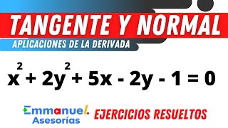 Recta Tangente y Normal con DERIVADAS Cálculo Diferencial [upl. by Odele]