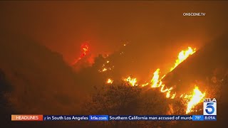 Wildfire grows to more than 500 acres in San Bernardino County prompts evacuation warnings [upl. by Maximilien58]