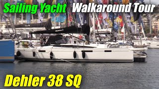 2022 Dehler 38 SQ sailing Yacht  Walkaround Tour  2021 Cannes Yachting Festival [upl. by Ahsinnor]