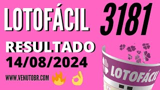 🍀 Resultado Lotofácil 3181 [upl. by Rephotsirhc]