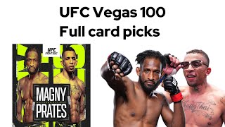 Neil Magny is cooked…UFC Vegas 100 Magny vs Prates Full card Predictions and Breakdown [upl. by Lorelle]