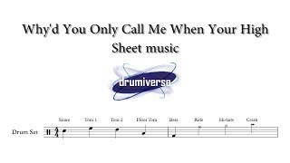 Whyd You Only Call Me When Youre High by The Arctic Monkeys  Drum Score Request 32 [upl. by Phil817]