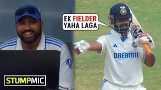 Stump Mic🎙️ Rohit Sharma reaction when Rishabh Pant settled Bangladeshi fielding after his century [upl. by Bobbi]