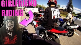 Girlfriend Riding  Wheelie Attempt [upl. by Orutra885]