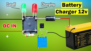 Simple 12 volt Battery charger automatic cut off 12v Battery charger Homemade [upl. by Teria]