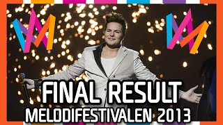 Melodifestivalen 2013  Final Result [upl. by Dinse919]