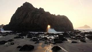 Big Sur Last Rays of Setting Sun Pfeiffer Beach California [upl. by Tobey789]