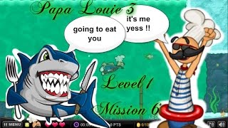 papa louie 3  level 1  mission 6  papa louie special [upl. by Pearson]