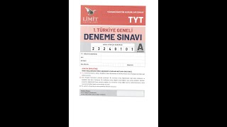 LİMİT YAYINLARI 1 NOLU TÜRKİYE GENELİ TYT DENEME SINAVI SORU ÇÖZÜMLERİ 10012024 [upl. by Ruelu]