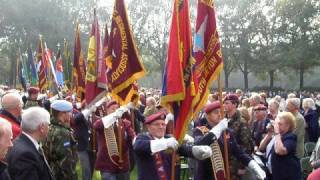 Bringing in the regimental standards at Oosterbeek cemetery 2008 [upl. by Leiso588]