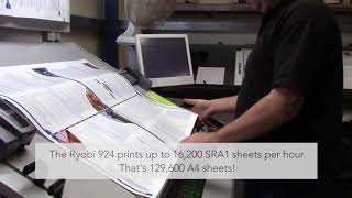 Ryobi 924  Fully automated 4 Colour SRA1 LED UV lithographic press [upl. by Grube734]