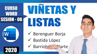 Viñetas lista numerada y lista multinivel en WORD  06 [upl. by Robertson]