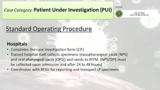 COVID19  Patient Under Investigation vs Person Under Monitoring  DOH Decision Tool [upl. by Halludba]