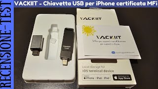 RECENSIONE  Chiavetta USB 30 per iPhone VACKIIT certificata MFi Apple  Flash Drive [upl. by Lonni]