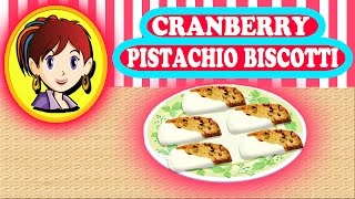 Saras Cooking Class  Cranberry Pistachio Biscotti Cooking Games ❤ Free Real Recipe Inside ❤ [upl. by Avra]