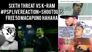 Live Reaction Sixth Threat VS KRam ft 50 Gremlinshaha [upl. by Marijane]