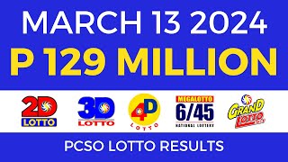 Lotto Result March 13 2024 9pm PCSO [upl. by Sivie389]