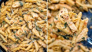 Creamy Garlic Chicken Pasta  with Tomato and Spinach [upl. by Pedaiah]