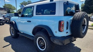 2024 Ford Bronco 2 door 27 liter V6 twin Turbo Ecoboost Engine Robin Egg Blue exterior [upl. by Ida]