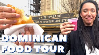 DOMINICAN FOOD TOUR NYC  Where To Eat In Washington Heights  Street Food Mofongo Tres Leches [upl. by Nylasej]