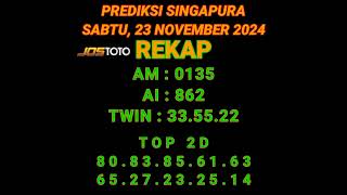 PREDIKSI SGP 23 NOVEMBER 2024  BOCORAN TOGEL SINGAPURA HARI INI  RUMUS SGP HARI INI [upl. by Anihc]